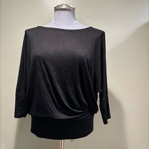 Zenana Ladies Black Leather Top.  Size Medium